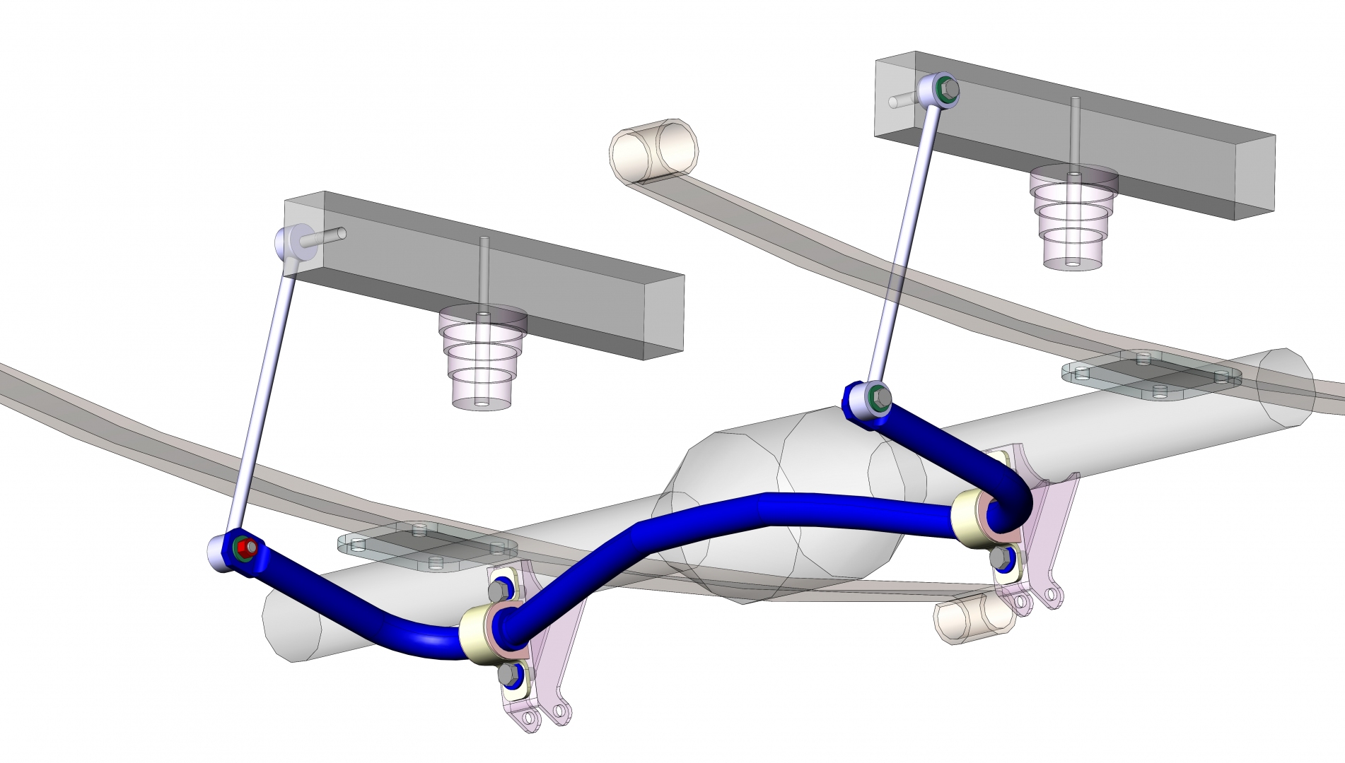 KIT BARRE ANTIROULIS RENFORCEE KIT BLEU ARRIERE DIAMETRE 34mm